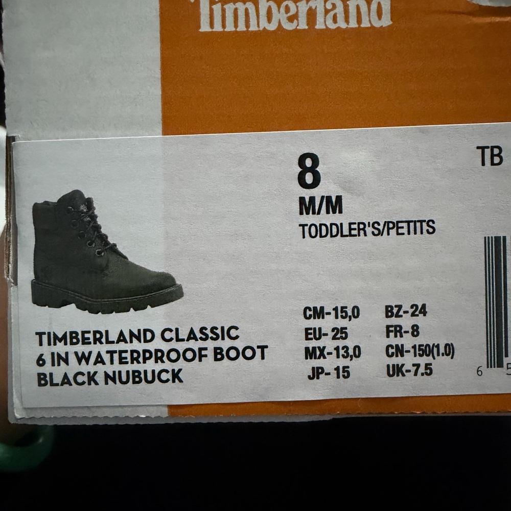 Timberland Black Waterproof Toddler Boots
